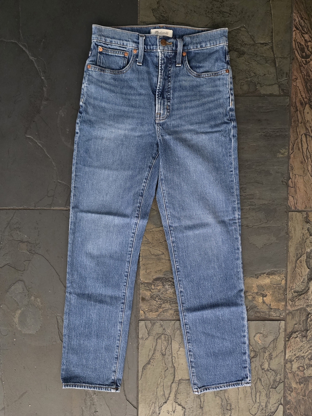 Madewell High-Rise Straight Jeans - Medium Blue Wash